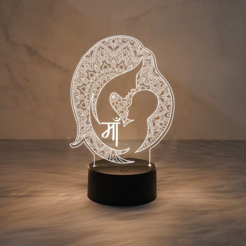 3D Illusion Baby & Mom Night Lamp with Warm White Light & USB Cable | On/Off Touch Button | Gift for Mom | Mom to Be Gift | Home Décor Light